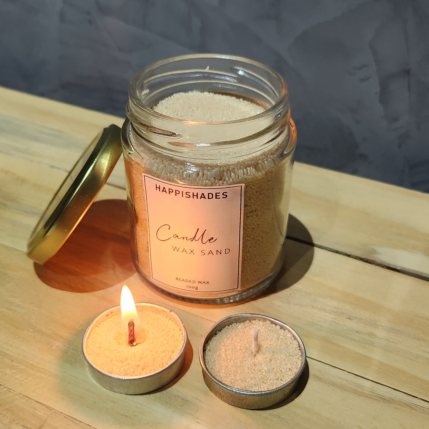 Happishades Scented Pearl Wax Candle Set - 100g, Floating Candle with 10 Cotton Wicks, Reusable Jar | DIY Candle | Beaded, Granulated Sand Wax for Home Decor, Wedding, Festival, Gift