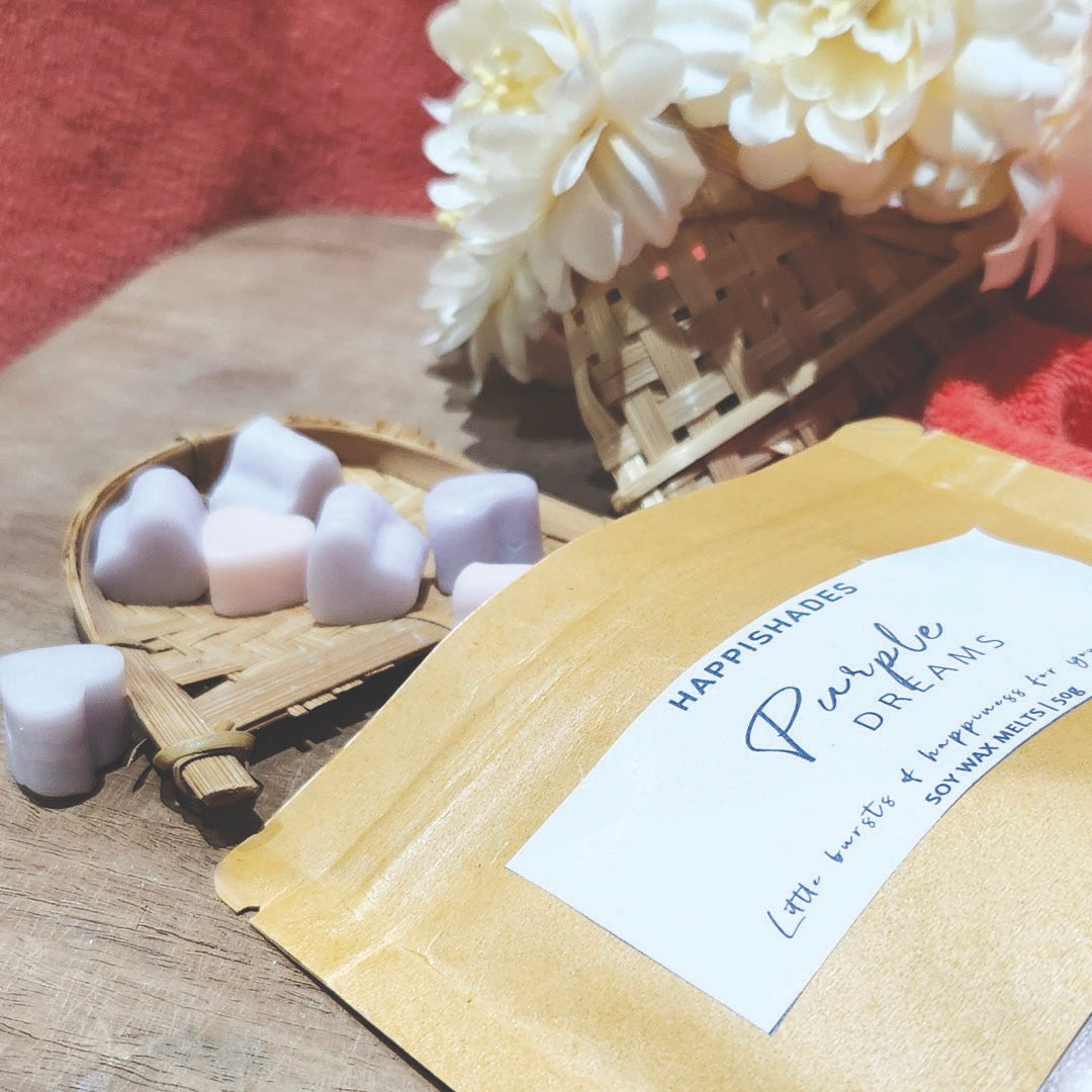 Happishades Premium Scented Wax Melts - 50 Grams | Natural Soy Wax, Vegan, Essential Oil Infused | 100-150 Hrs Scent Time | Safe, Smoke-Free, Easy to Use
