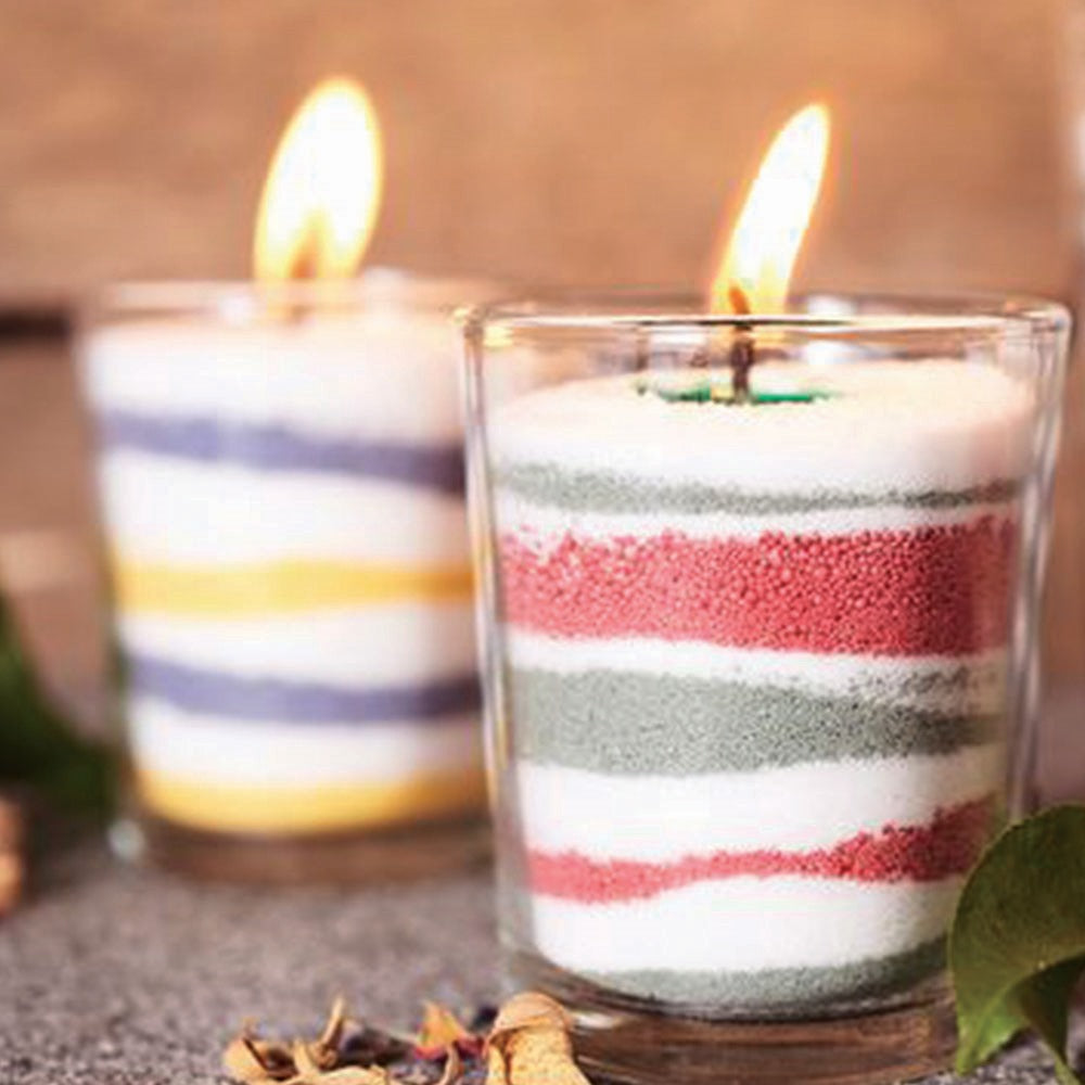 Happishades Scented Pearl Wax Candle Set - 100g, Floating Candle with 10 Cotton Wicks, Reusable Jar | DIY Candle | Beaded, Granulated Sand Wax for Home Decor, Wedding, Festival, Gift