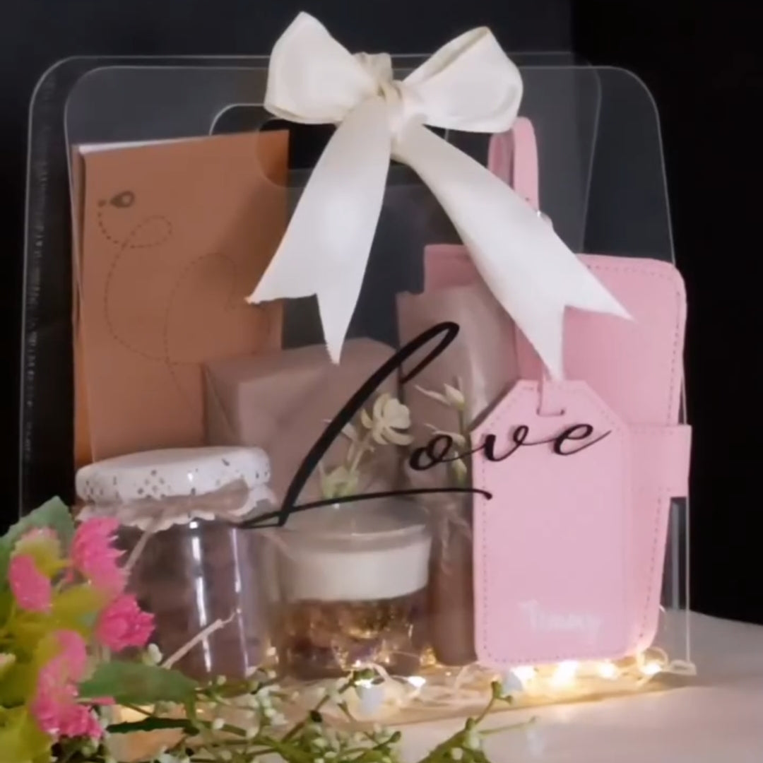Acrylic Gift Hamper Bag 9 x 9 x 4 Inches - Only Hamper Bag