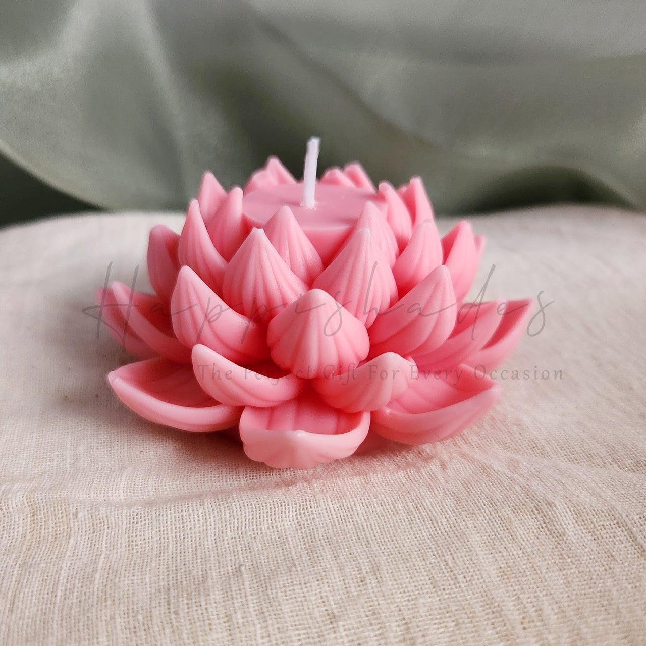 Happishades Decorative Lotus Flower Soy Wax Candle, Floral Scented - Red Colour, for Home Decor and Special Occasions | Ganesh Chaturthi, Navratri, Diwali Festival Celebration & Gifting
