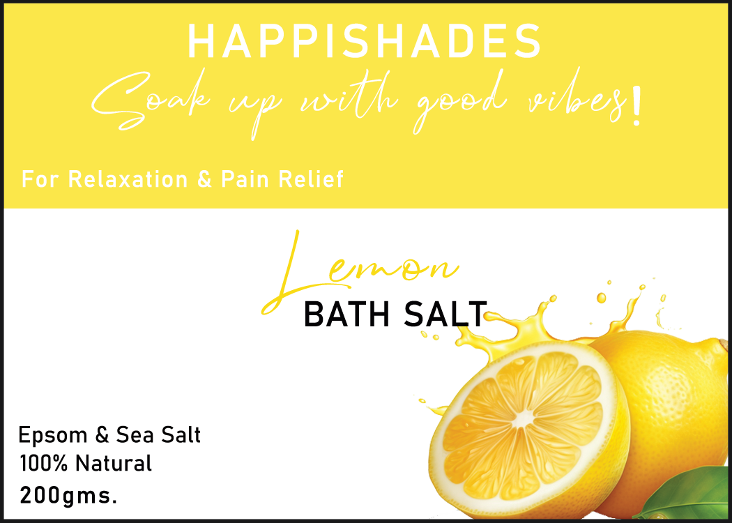 Happishades Bath Salt | For Body & Foot Spa, Calming, Relaxing, Muscle Aches Pain Relief, Aromatherapy | Pure & Natural Epsom, Sea Salt, Botanicals & Essential Oils - 200 grams
