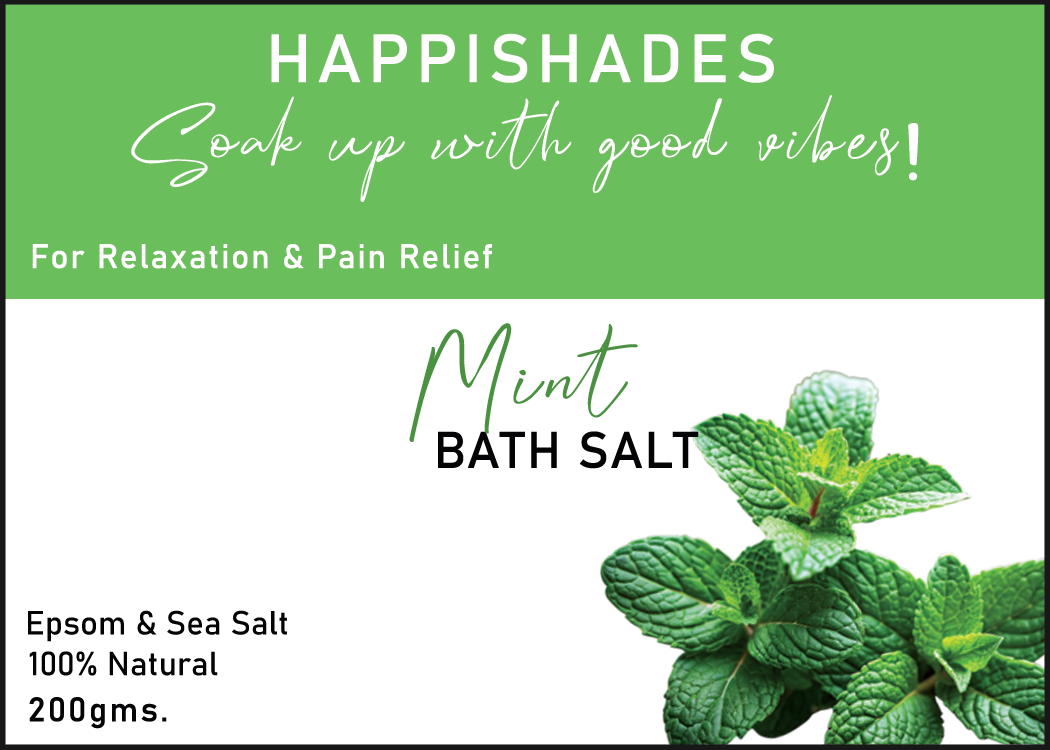 Happishades Bath Salt | For Body & Foot Spa, Calming, Relaxing, Muscle Aches Pain Relief, Aromatherapy | Pure & Natural Epsom, Sea Salt, Botanicals & Essential Oils - 200 grams
