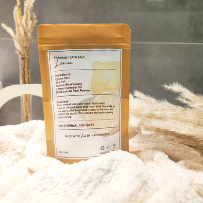 Happishades Bath Salt | For Body & Foot Spa, Calming, Relaxing, Muscle Aches Pain Relief, Aromatherapy | Pure & Natural Epsom, Sea Salt, Botanicals & Essential Oils - 200 grams