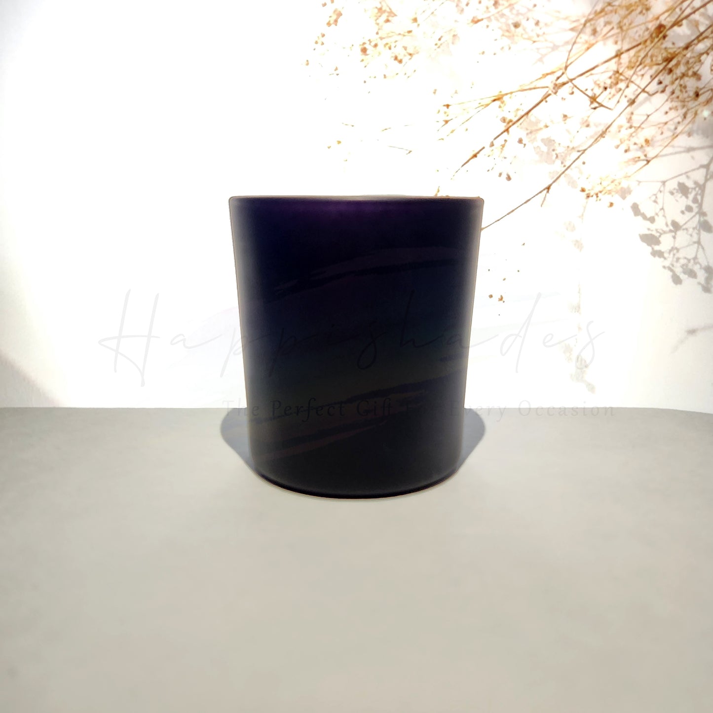 Happishades Black Glass Jar For Candle Making 180ml | 3x3.5 Inch