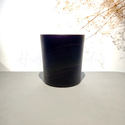 Happishades Black Glass Jar For Candle Making 180ml | 3x3.5 Inch