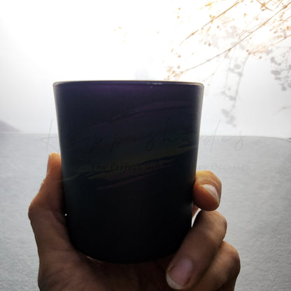 Happishades Black Glass Jar For Candle Making 180ml | 3x3.5 Inch