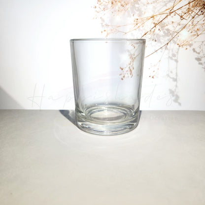 Happishades Clear Transparent Glass Jar For Candle Making 200mL| 3x3.5 Inch