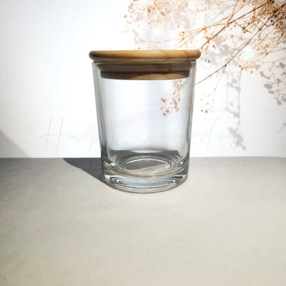 Happishades Clear Transparent Glass Jar For Candle Making 200mL| 3x3.5 Inch