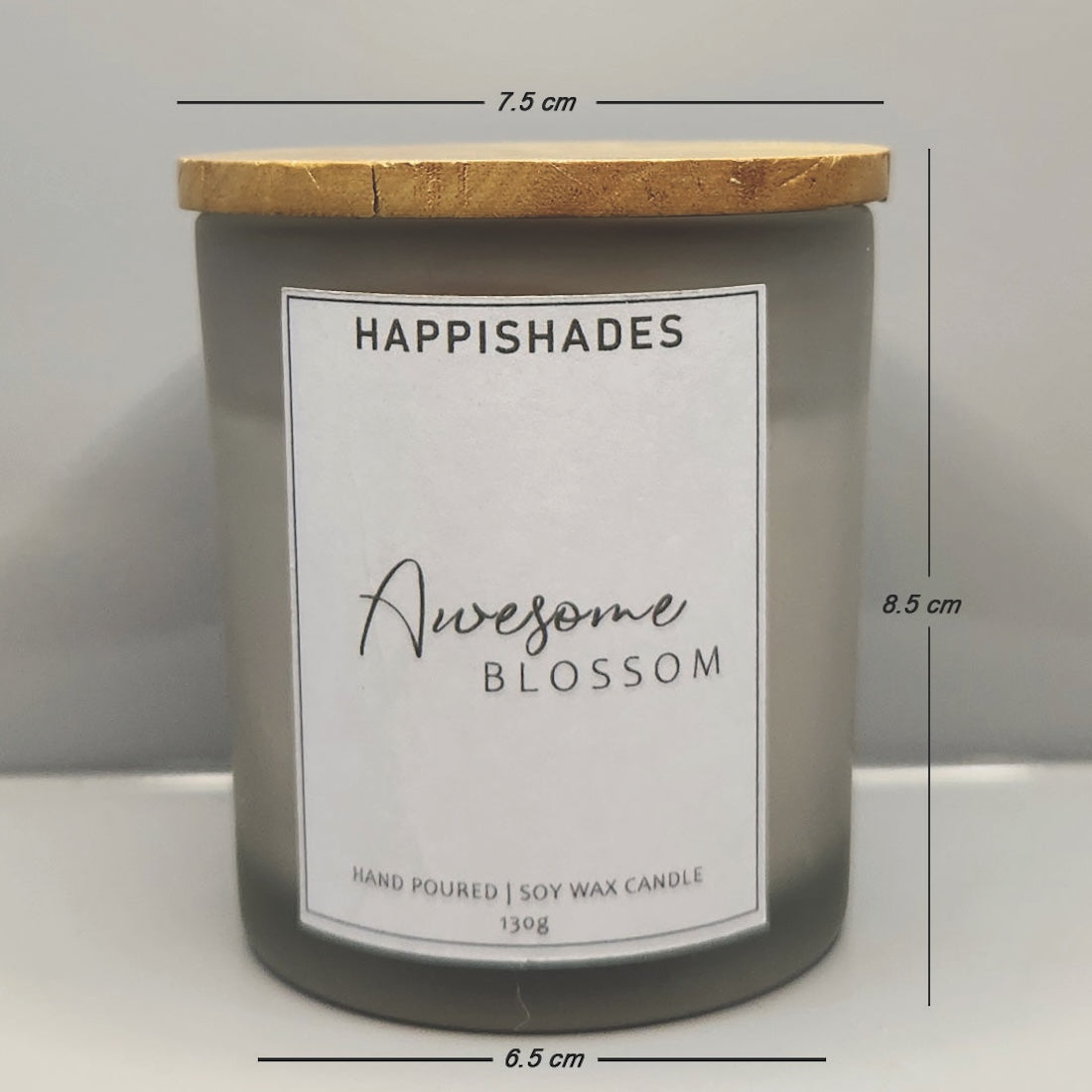 Happishades Scented Candle in Frosted Jar | Soy Wax Candles | Long Burning Upto 50 Hours | Clean Burn | Best Scent Throw | Natural Fragrances