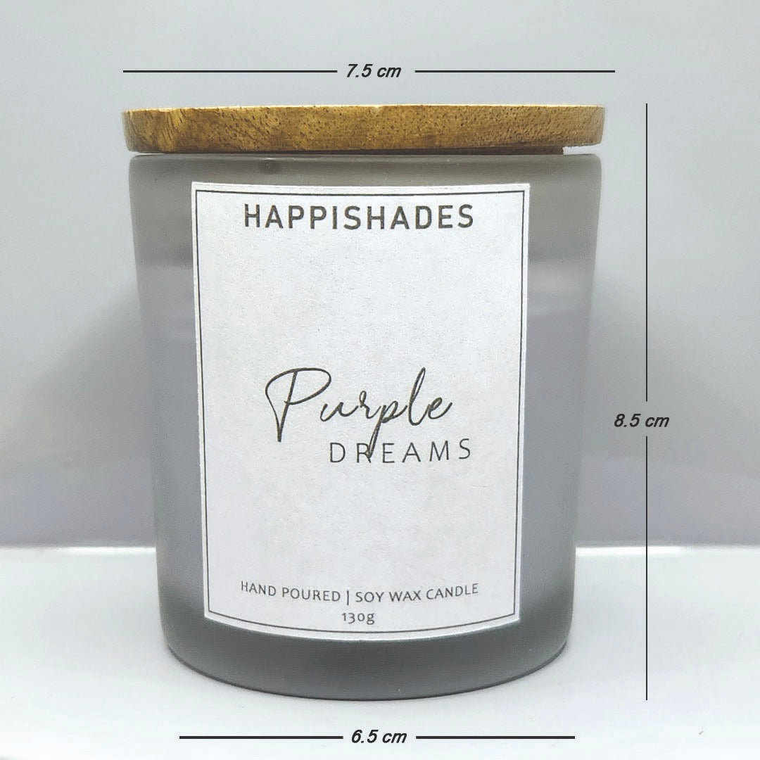 Happishades Scented Candle in Frosted Jar | Soy Wax Candles | Long Burning Upto 50 Hours | Clean Burn | Best Scent Throw | Natural Fragrances