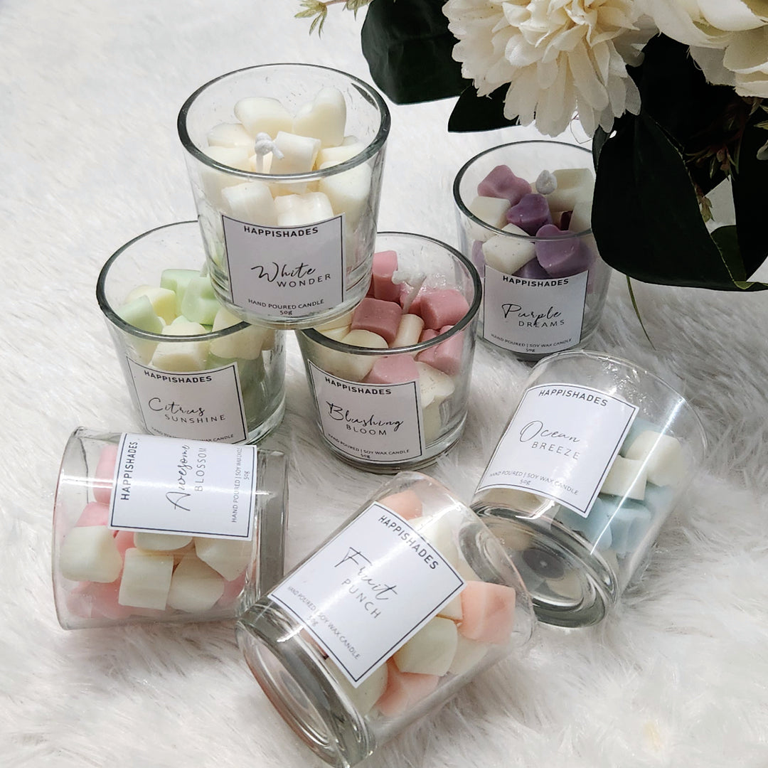 Happishades Full Hearts Votive Scented Candles | 50 Grams Each | Pure Soy Wax Candle