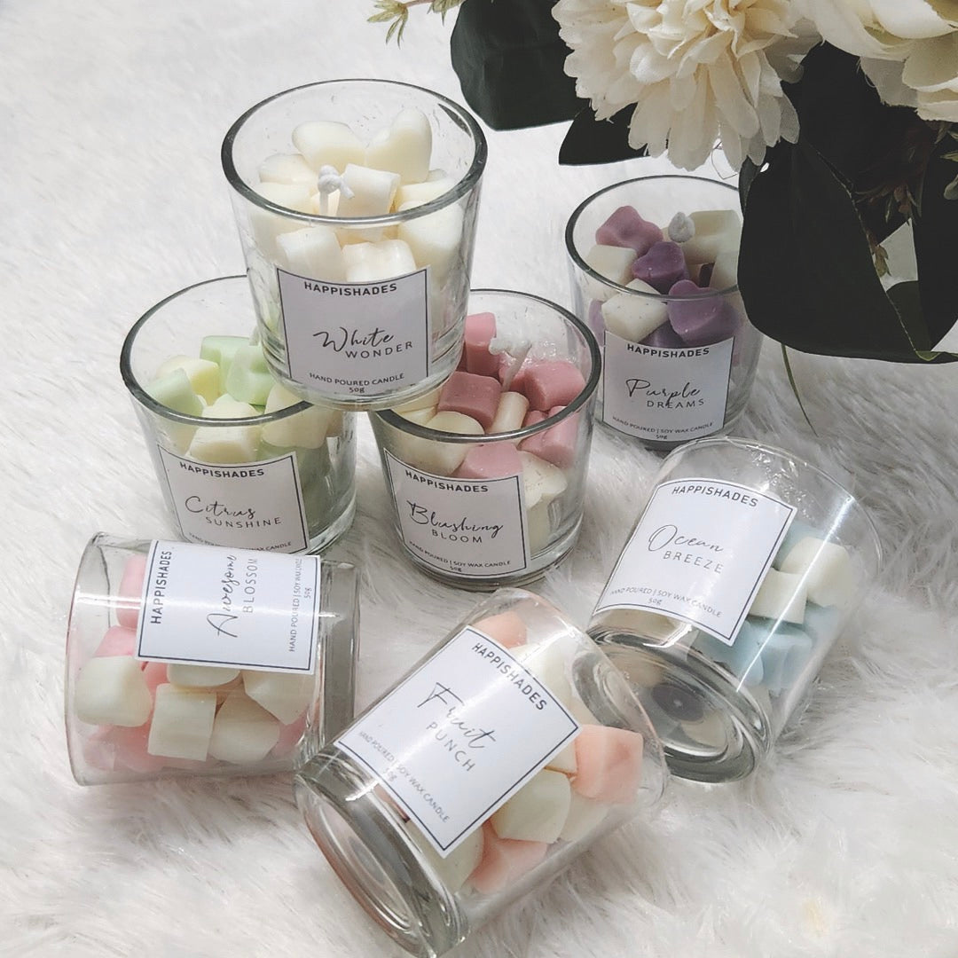 Happishades Full Hearts Votive Scented Candles | 50 Grams Each | Pure Soy Wax Candle