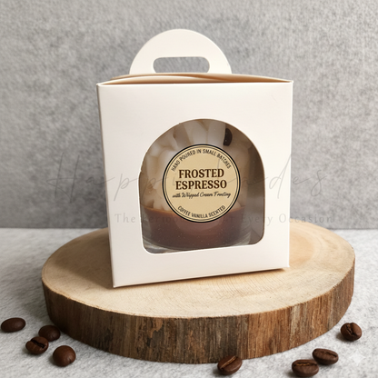 Happishades Decorative Frosted Espresso Coffee Vanilla Scented Candle, Rich Aromatic Coffee Fragrance Candles for Home, Aromatherapy & Gifting | Valentines & Festive Gift, Non Toxic, Vegan