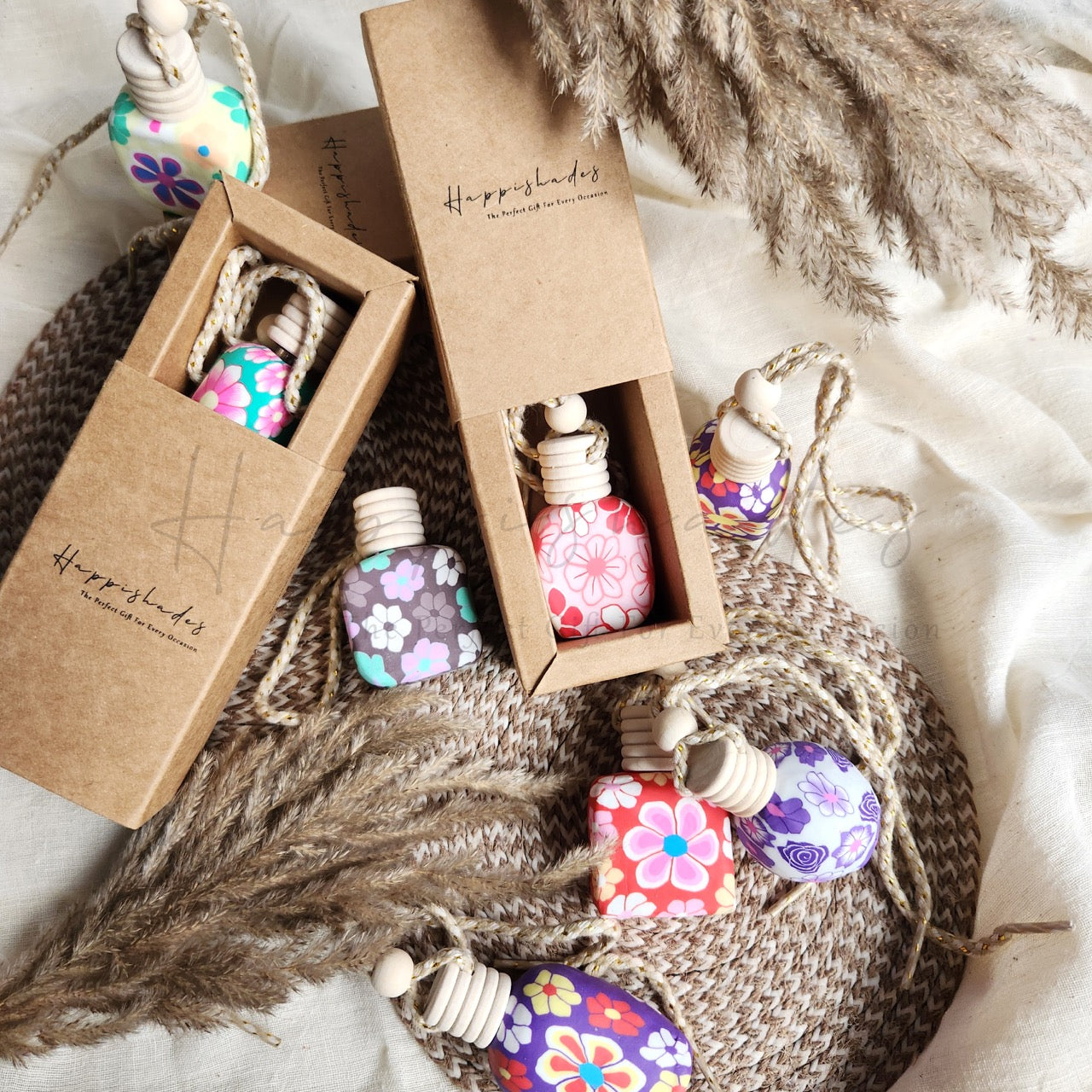 Happishades Aroma Diffuser, Air Freshener, Hanging Perfume | Luxury Air Freshener for cars, indoors | Freshener with Essential oil Fragrances | 10 ml Diffuser bottle
