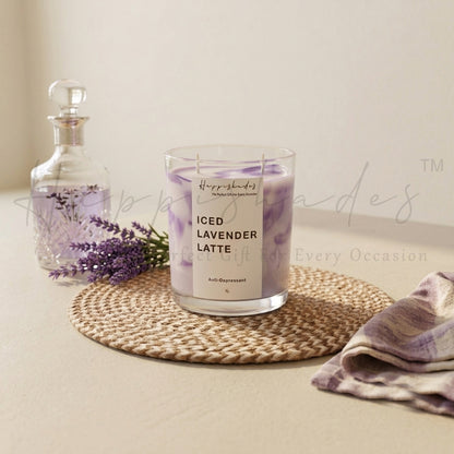 Happishades Iced Lavender Latte Scented Candle 180g