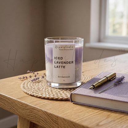 Happishades Iced Lavender Latte Scented Candle 180g