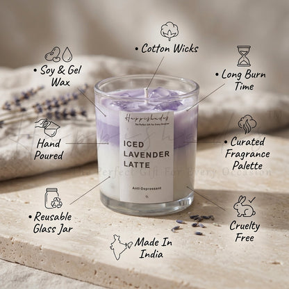 Happishades Iced Lavender Latte Scented Candle 180g