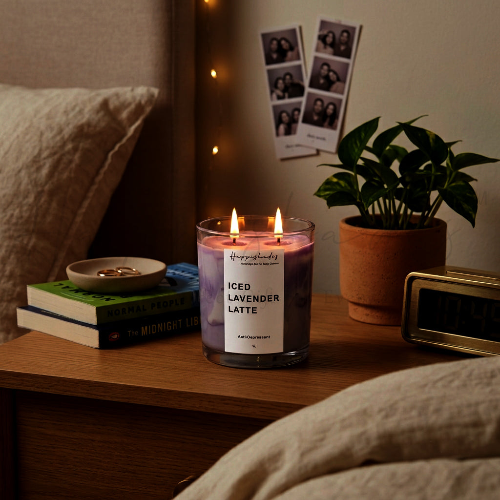 Happishades Iced Lavender Latte Scented Candle 180g