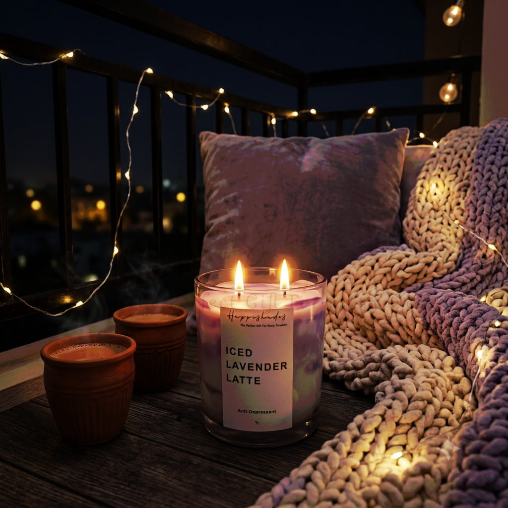 Happishades Iced Lavender Latte Scented Candle 180g