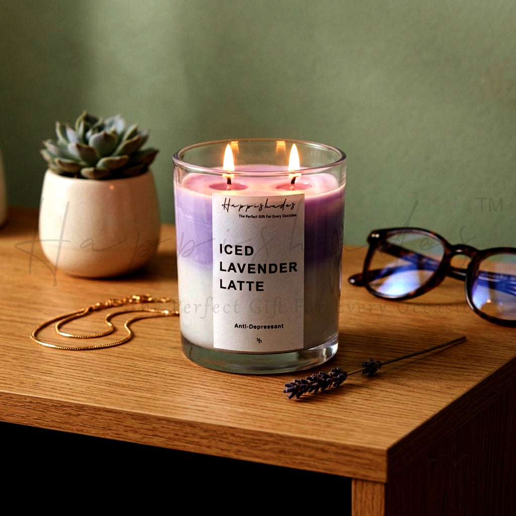 Happishades Iced Lavender Latte Scented Candle 180g