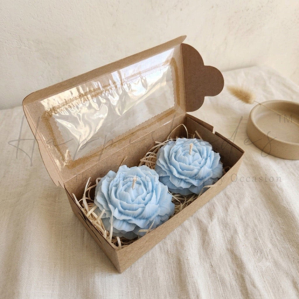 Happishades Peony Scented Candles Set of 2 in Kraft Gift Box