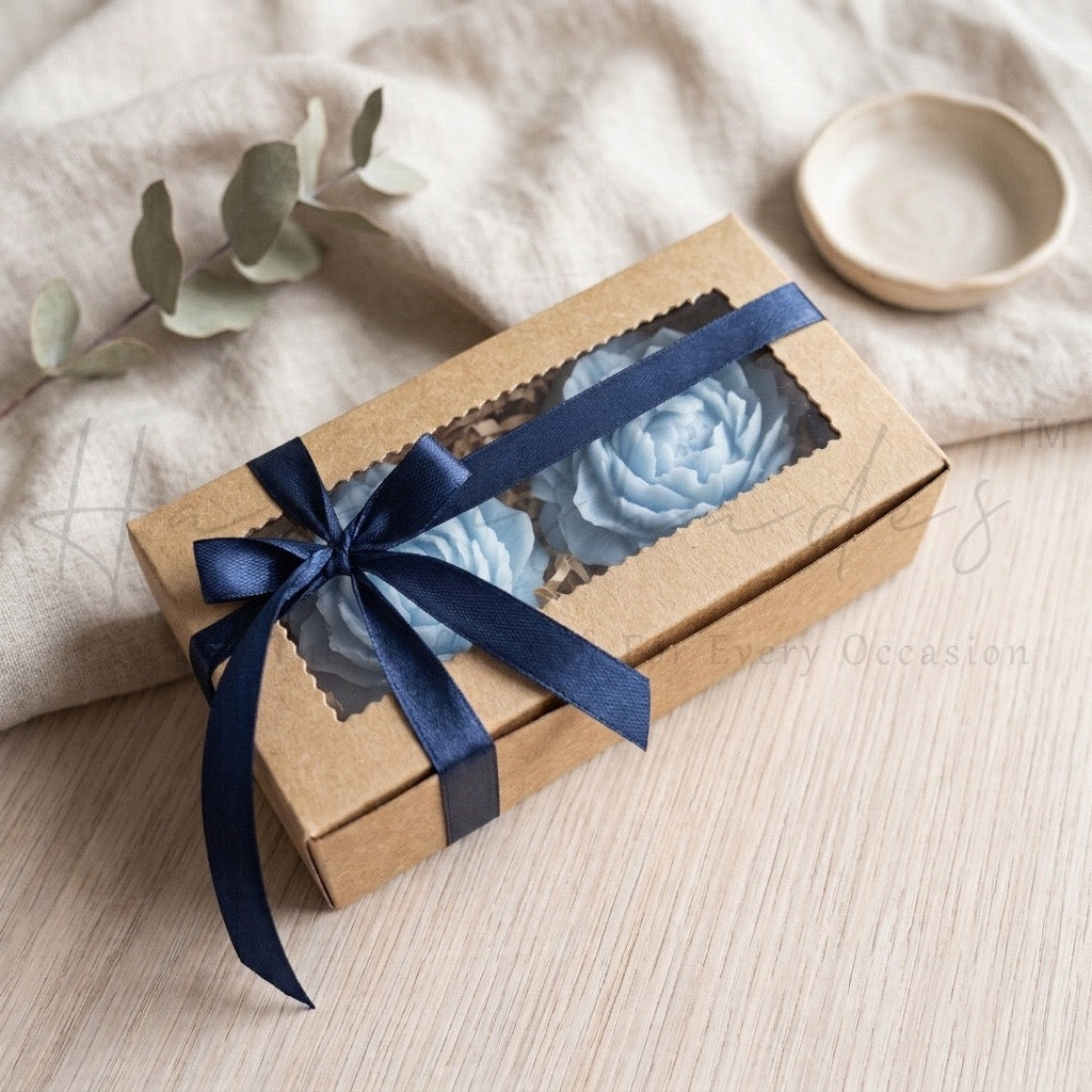 Happishades Peony Scented Candles Set of 2 in Kraft Gift Box