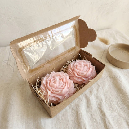 Happishades Peony Scented Candles Set of 2 in Kraft Gift Box