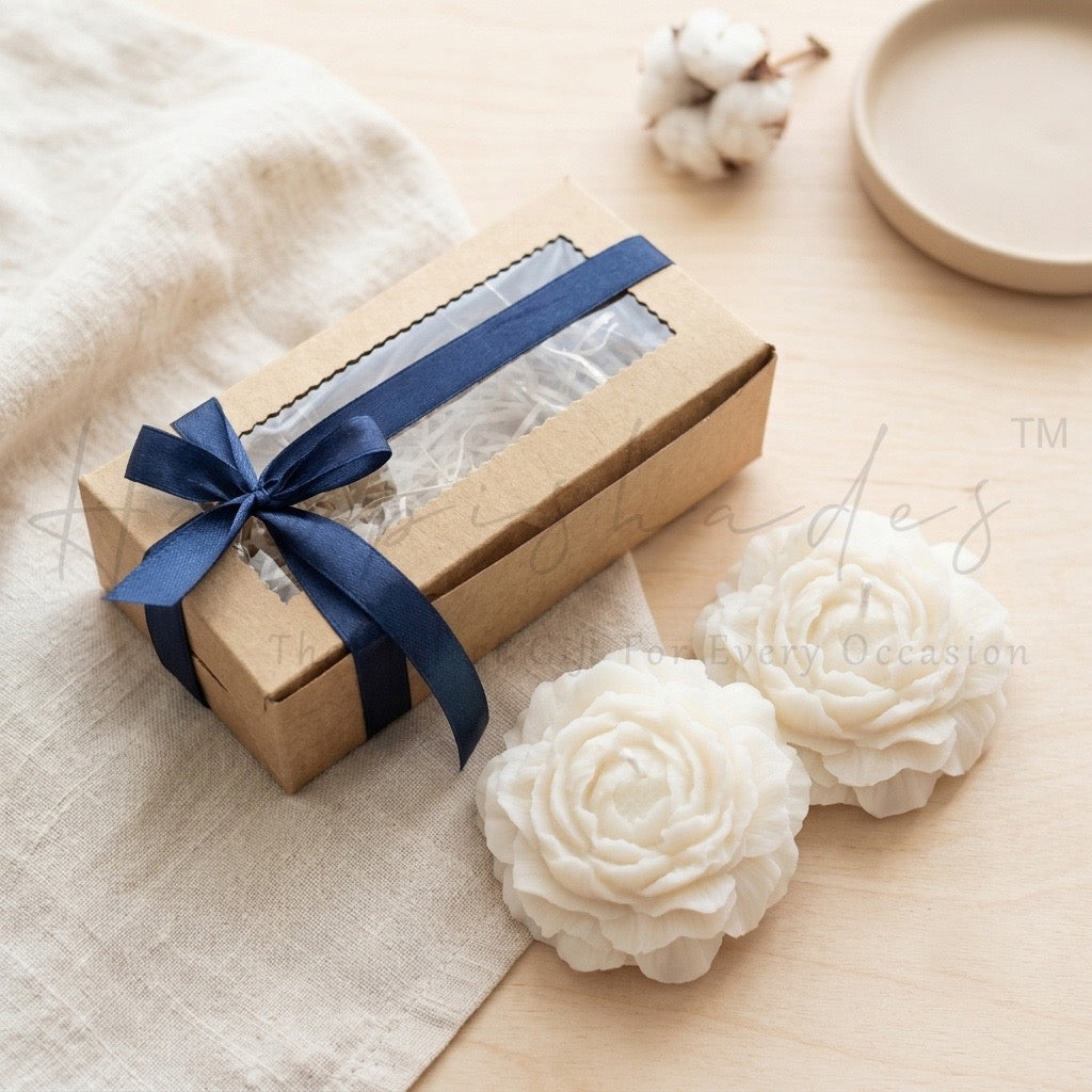 Happishades Peony Scented Candles Set of 2 in Kraft Gift Box