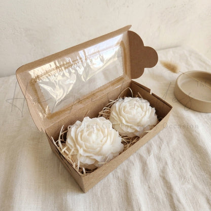 Happishades Peony Scented Candles Set of 2 in Kraft Gift Box