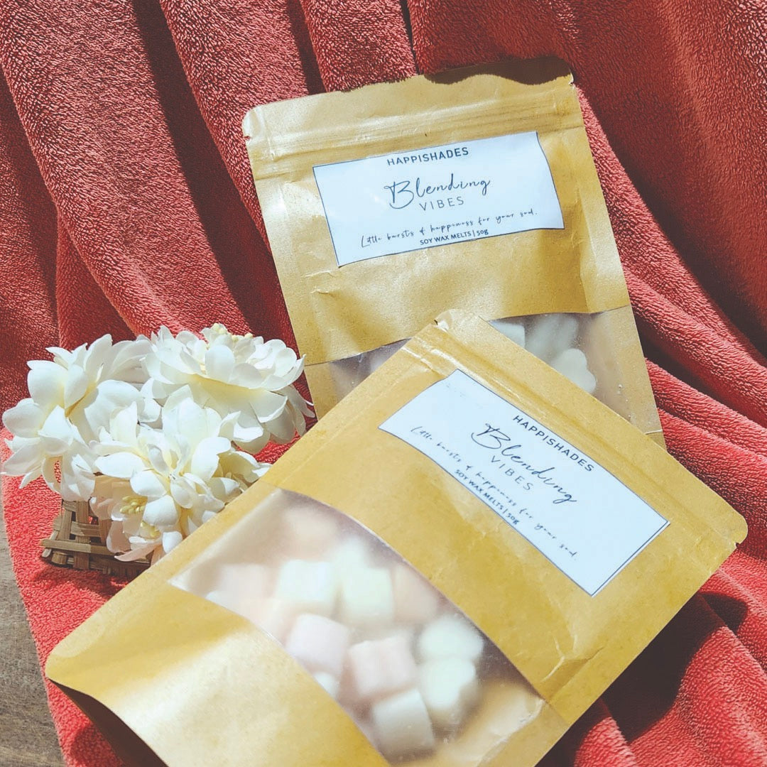 Happishades Premium Scented Wax Melts - 50 Grams | Natural Soy Wax, Vegan, Essential Oil Infused | 100-150 Hrs Scent Time | Safe, Smoke-Free, Easy to Use