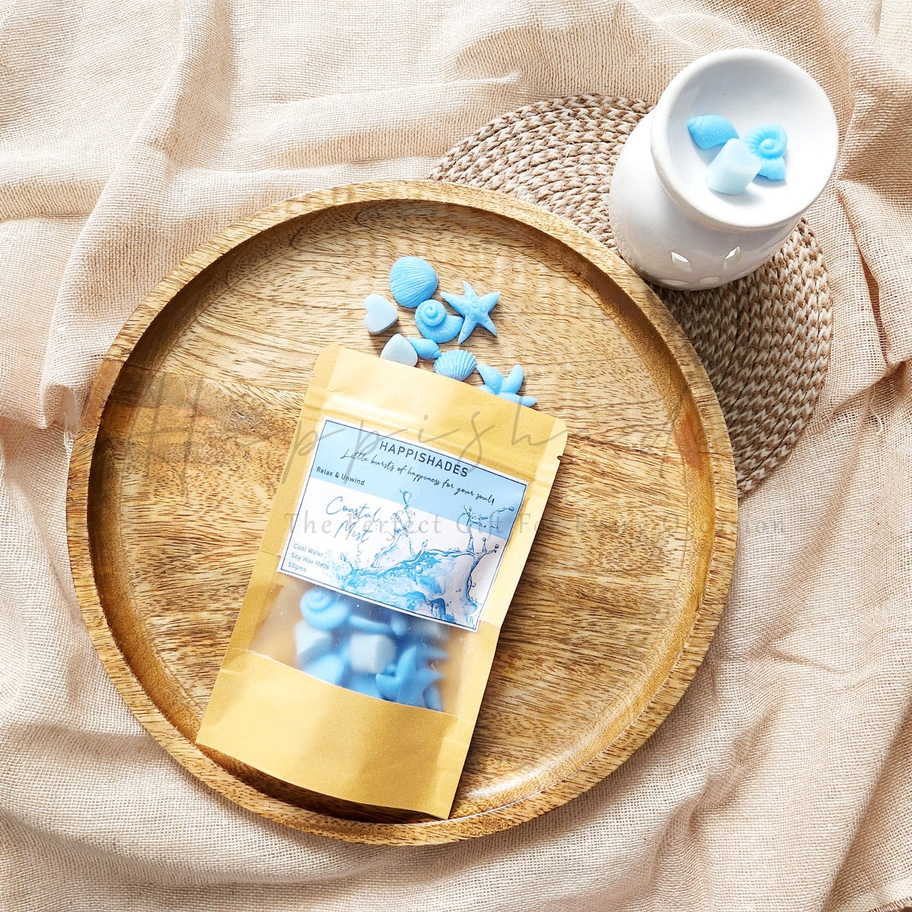 Happishades Premium Scented Wax Melts - 50 Grams | Natural Soy Wax, Vegan, Essential Oil Infused | 100-150 Hrs Scent Time | Safe, Smoke-Free, Easy to Use