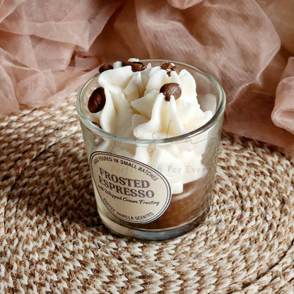 Happishades Decorative Frosted Espresso Coffee Vanilla Scented Candle, Rich Aromatic Coffee Fragrance Candles for Home, Aromatherapy & Gifting | Valentines & Festive Gift, Non Toxic, Vegan