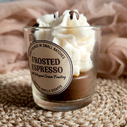 Happishades Decorative Frosted Espresso Coffee Vanilla Scented Candle, Rich Aromatic Coffee Fragrance Candles for Home, Aromatherapy & Gifting | Valentines & Festive Gift, Non Toxic, Vegan