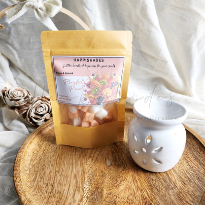 Happishades Premium Scented Wax Melts - 50 Grams | Natural Soy Wax, Vegan, Essential Oil Infused | 100-150 Hrs Scent Time | Safe, Smoke-Free, Easy to Use