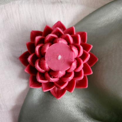 Happishades Decorative Lotus Flower Soy Wax Candle, Floral Scented - Red Colour, for Home Decor and Special Occasions | Ganesh Chaturthi, Navratri, Diwali Festival Celebration & Gifting