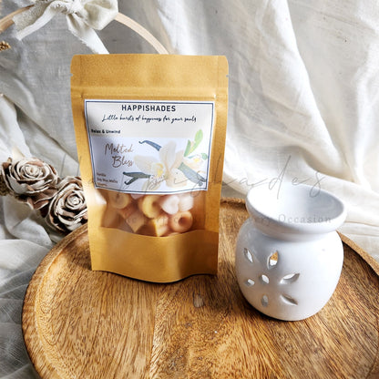 Happishades Premium Scented Wax Melts - 50 Grams | Natural Soy Wax, Vegan, Essential Oil Infused | 100-150 Hrs Scent Time | Safe, Smoke-Free, Easy to Use