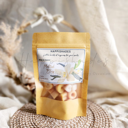 Happishades Premium Scented Wax Melts - 50 Grams | Natural Soy Wax, Vegan, Essential Oil Infused | 100-150 Hrs Scent Time | Safe, Smoke-Free, Easy to Use