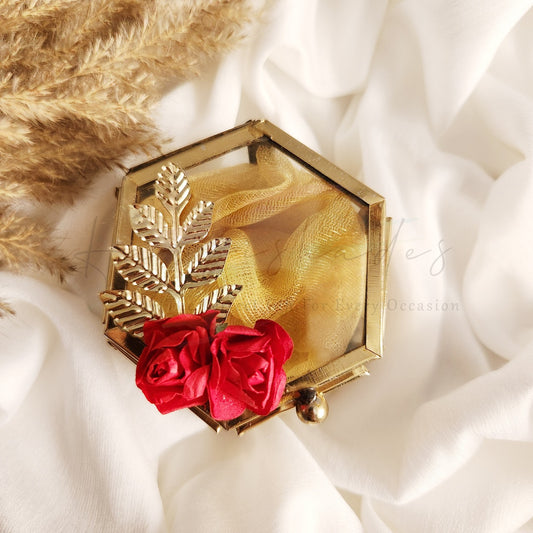 Decorated Vintage Jewellery Keep Safe - For Ring Platter, Wedding propose, Bridal Trousseau & Small Jewellery Storage