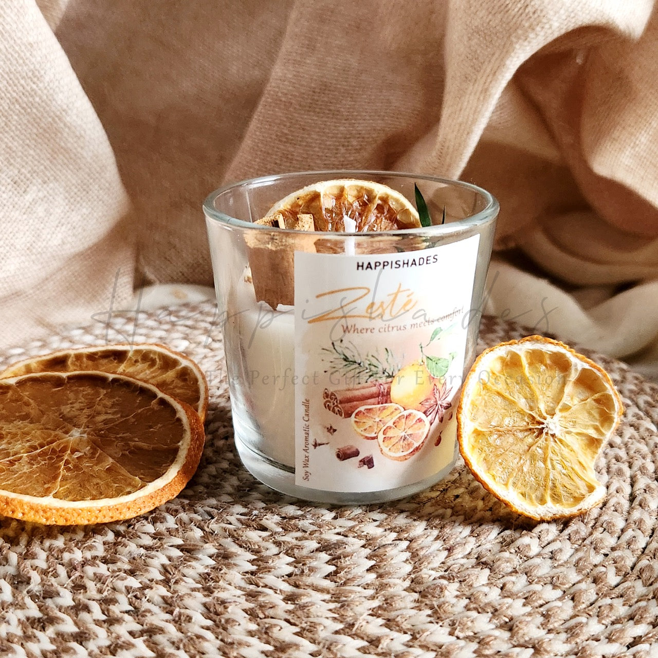 Zesté Scented Candle - Citrus, Cinnamon Spice Soy Wax Candle