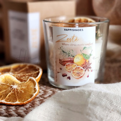 Zesté Scented Candle - Citrus, Cinnamon Spice Soy Wax Candle