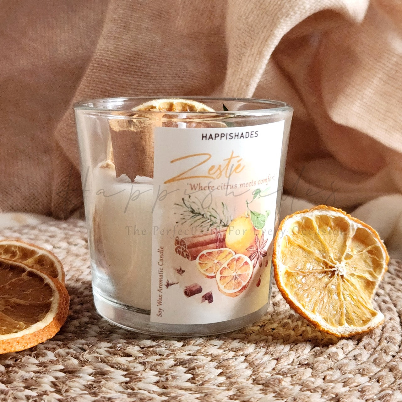 Zesté Scented Candle - Citrus, Cinnamon Spice Soy Wax Candle